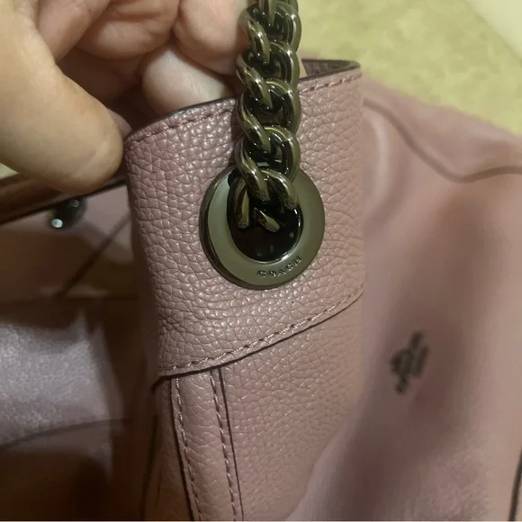 Coach 36855 Turnlock Edie in Pink  Leather Shoulder Bag/gun Metal/ - Picture 16 of 17